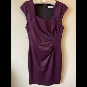 CALVIN KLEIN DARK PURPLE DRESS SIZE 6 BEAUTIFULLY CRAFTED